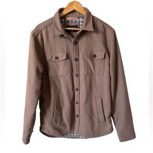The Normal Brand Wool Blend Shirt Jacket Brown Plaid Lined M
